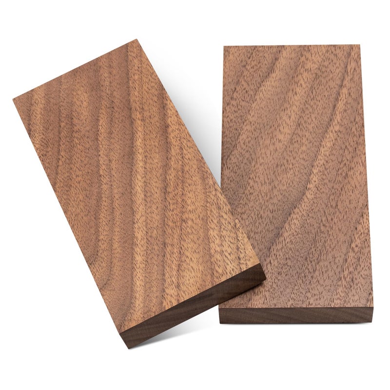 Wislist 4 Pcs Walnut Wood Log Lumber Board Knife Handle Material, Square Turning BlanksHandle Plate for Instruments DIY Raw Wood Turning Blanks(5.1" x 2.3" x 0.5") - Image 2